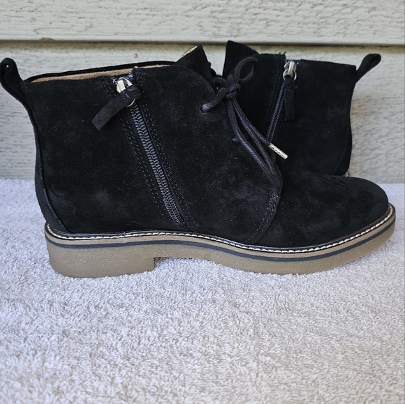 Comfortiva Align Rebeca Women's Black Leather Zip/Lace Chukka Boots Size 8W - Picture 5 of 9